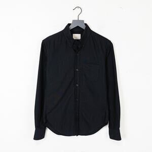 BAND OF OUTSIDERS Button Down Shirt Black Oxford Cotton sz 0